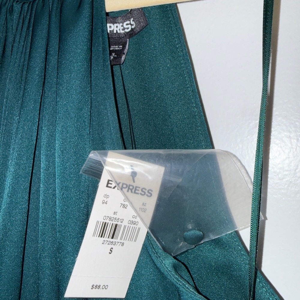 Express Teal Halter Dress - Picture 2 of 3